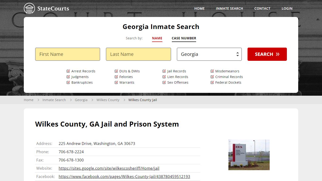 Wilkes County Jail Inmate Records Search, Georgia - StateCourts