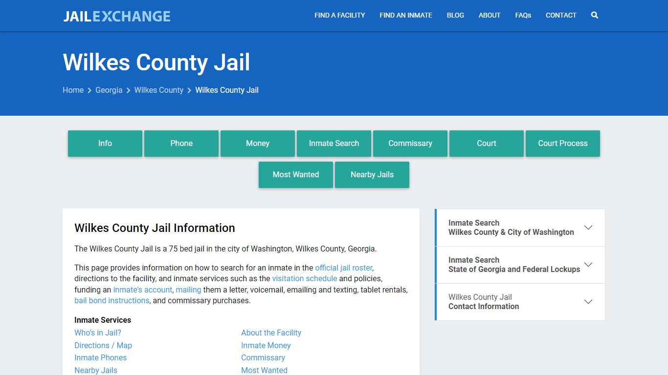 Wilkes County Jail , GA Inmate Search, Information